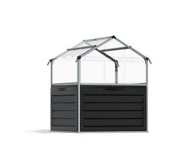 Canopia by Palram 3-3/4 ft. x 3-3/4 ft. Canopia I Plant Inn Raised Bed Greenhouse, Silver -  701808