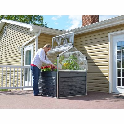 Image showing 7 th Canopia by Palram 3-3/4 x 3-3/4ft. Canopia Plant Inn Raised Bed Greenhouse, Silver