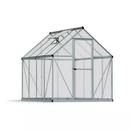 Canopia by Palram Canopia Mythos Leisure Greenhouse 6 ft L x 8 ft W Silver Hobby Greenhouses