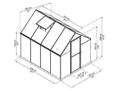Image showing  6 ft. L x 8 ft. W Silver Canopia Mythos Hobby Greenhouse