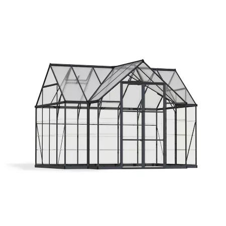 Canopia by Palram Chalet Greenhouse I 10 ft long x 12 ft wide anthracite gray Hobby Greenhouses