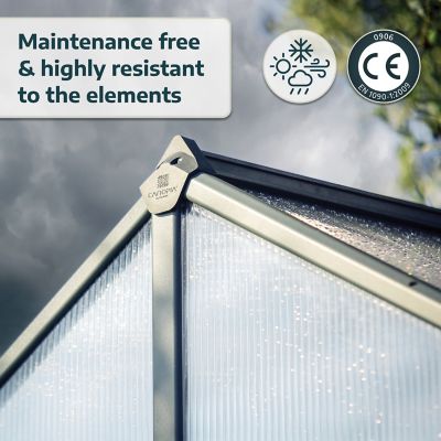 Image showing 10 th Canopia by Palram 8 L x 8 W ft. Glory Greenhouse, Charcoal Gray