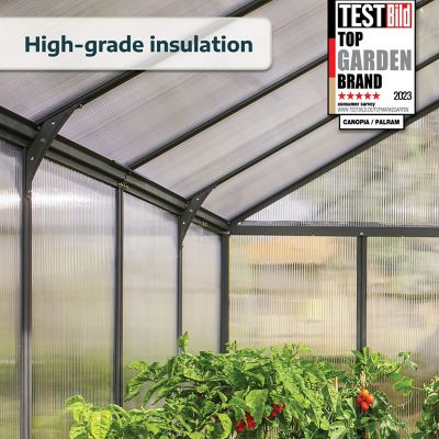 Image showing 5 th Canopia by Palram 8 L x 12 W ft. Glory Greenhouse, Charcoal Gray