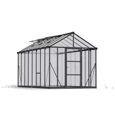 Canopia by Palram 8 ft x 16 ft Charcoal Gray I Glory Greenhouse Hobby Greenhouses