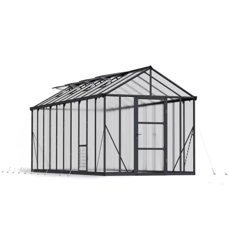 Canopia by Palram 8 ft x 20 ft Charcoal Gray I Glory Greenhouse Hobby Greenhouses