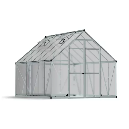 Canopia by Palram Essence Silver I Greenhouse 12 ft long x 8 ft wide Hobby Greenhouses