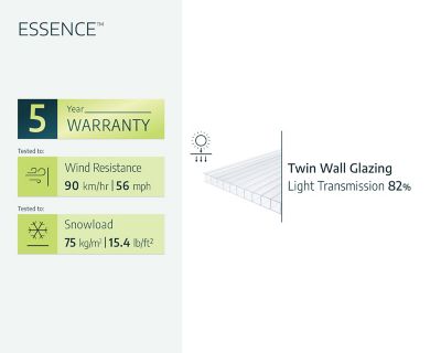 Image showing  12 L x 8 W ft. Silver I Essence Greenhouse