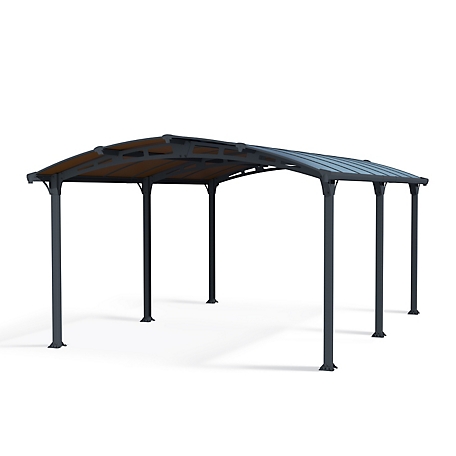 Canopia by Palram 12 ft. x 16 ft. Arcadia 5000 Carport/Patio Cover Kit, Gray