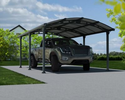 Image showing  12 ft. x 16 ft. Arcadia 5000 Carport/Patio Cover Kit, Gray