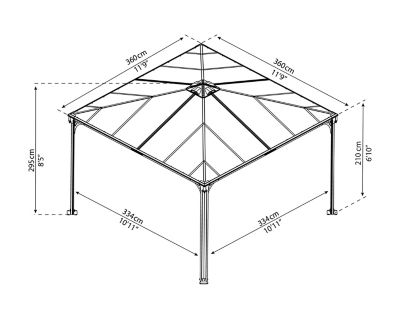 Image showing  Palermo 12 x 12 ft. 3600 Gazebo, Gray