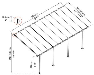 Image showing  13 ft. x 20 ft. Feria Patio Cover, White/Clear