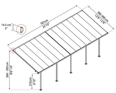 Image showing  13 x 26ft. Feria Patio Cover, White/Clear