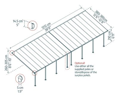Image showing  13 ft. x 40 ft. Feria Patio Cover, White