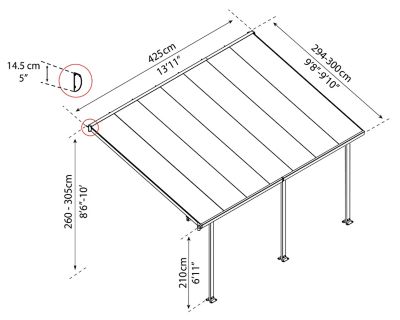 Image showing  10 ft. x 14 ft. Feria Patio Cover, White
