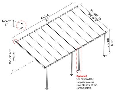 Image showing  10 ft. x 20 ft. Feria Patio Cover, White