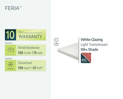 Image showing  10 ft. x 20 ft. Feria Patio Cover, White