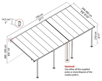 Image showing  10 ft. x 24 ft. Feria Patio Cover, Grey