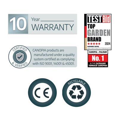 Image showing 8 th Canopia by Palram 10 x 28ft. Feria Patio Cover, Gray