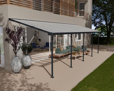 Image showing 9 th Canopia by Palram 10 x 30ft. Feria Patio Cover, Gray