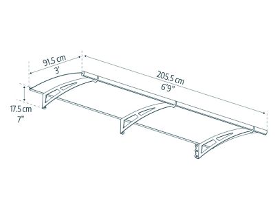 Image showing  36-1/4 in. x 80-3/4 in. Aquila 2050 Awning, Gray