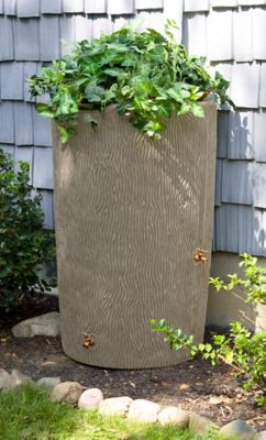 Image showing  90 gal. Impressions Bark Rain Saver Barrel, Sandstone