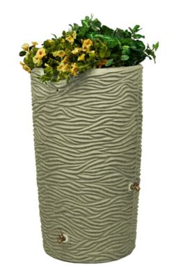 Good Ideas 65 gal. Impressions Palm Rain Saver Barrel, Sandstone