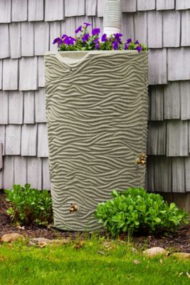 Image showing  65 gal. Impressions Palm Rain Saver Barrel, Sandstone
