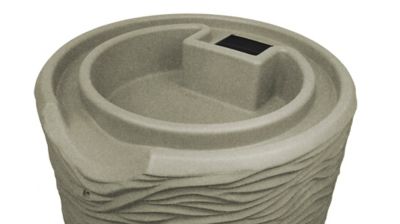 Image showing  65 gal. Impressions Palm Rain Saver Barrel, Sandstone