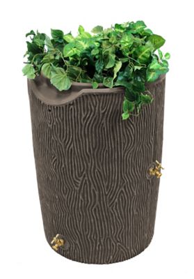 Good Ideas 50 gal. Impressions Bark Rain Saver Barrel, Oak