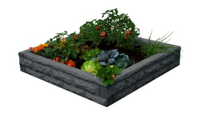 Good Ideas Garden Wizard Raised Garden Bed, Dark Granite, 4 ft. x 4 ft.