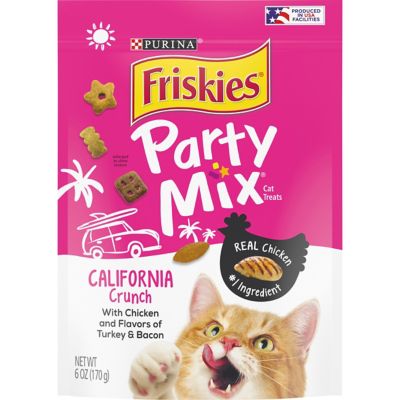 Friskies Party Mix Chicken, Turkey and Bacon Flavor Crunchy Cat Treats, 6 oz.