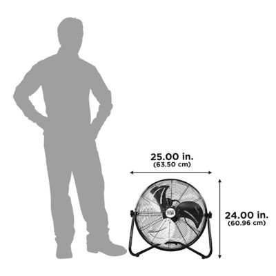 Image showing  20 in. 3-Speed Indoor Tilting High-Velocity Floor Fan, Black