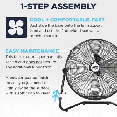 Image showing 5 th Maxx Air 20 in. 3-Speed Indoor Tilting High-Velocity Floor Fan, Black