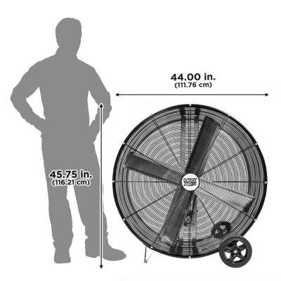 Image showing  42 in. Pro Series Steel Belt-Drive Drum Fan, Black, 2 Speeds