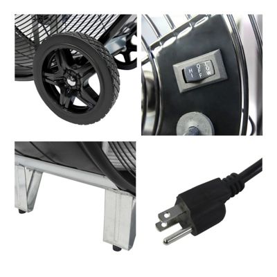 Image showing  42 in. Pro Series Steel Belt-Drive Drum Fan, Black, 2 Speeds