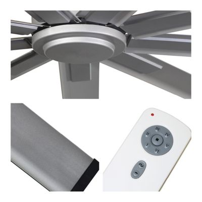 Image showing  96 in. Indoor 6-Speed Industrial Ceiling Fan, Brushed Nickel