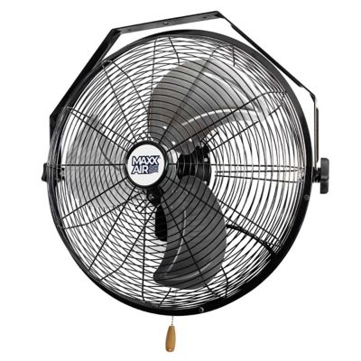 Image showing 9 th Maxx Air 18 in. 3-Speed Indoor Tilting Wall-Mounted Fan, Black