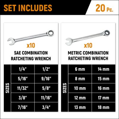 Image showing  Assorted Ratchet Wrench Set, 20 pc.