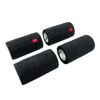 Image showing  Cohesive Horse Bandage, 4 in., Black, 4-Pack