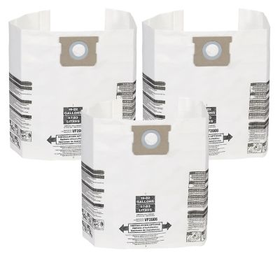 Multi-Fit MULTI FIT Wet Dry Vacuum Bags VF2008 for 15-Gallon to 22-Gallon Shop-Vac* Branded Wet/Dry Vacs, 3 Bag