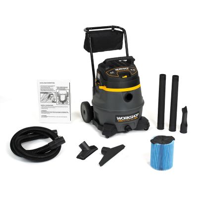 WORKSHOP Wet/Dry Vacs WS1400CA 14 Gal. 6.0 Peak HP Heavy-Duty Wet/Dry Vacuum with Cart, Accessories