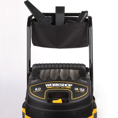 Image showing 6 th WORKSHOP Wet/Dry Vacs WS1400CA 14 Gal. 6.0 Peak HP Heavy-Duty Wet/Dry Vacuum with Cart, Accessories
