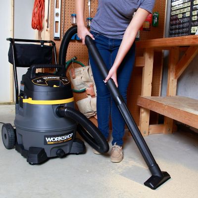 Image showing 7 th WORKSHOP Wet/Dry Vacs WS1400CA 14 Gal. 6.0 Peak HP Heavy-Duty Wet/Dry Vacuum with Cart, Accessories