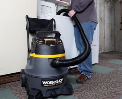 Image showing 8 th WORKSHOP Wet/Dry Vacs WS1400CA 14 Gal. 6.0 Peak HP Heavy-Duty Wet/Dry Vacuum with Cart, Accessories