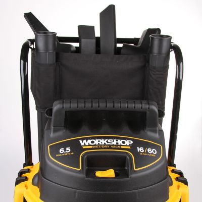 Image showing 6 th WORKSHOP 16 gal. 6.5 HP Heavy-Duty Wet/Dry Vacuum Cleaner with Cart, Accessories