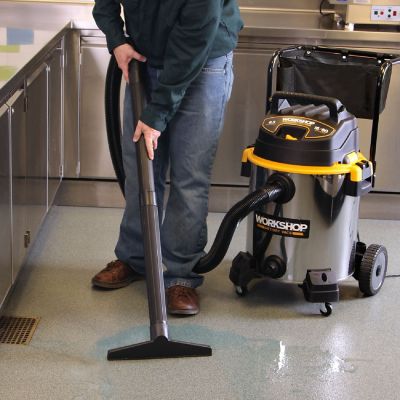 Image showing 7 th WORKSHOP 16 gal. 6.5 HP Heavy-Duty Wet/Dry Vacuum Cleaner with Cart, Accessories