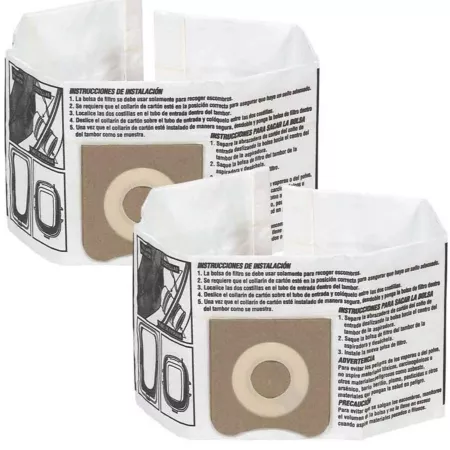 WORKSHOP Wet/Dry Fine Dust Collection Shop Vacuum Bags 3-4.5 gal 2 ct Vacuum Filters