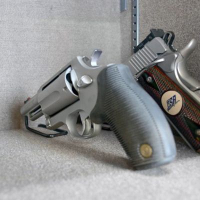 Image showing  Back-Over Handgun Hangers, 3-1/2 in. x 3-3/4 in. x 1-5/14 in., Black, 2 pk.