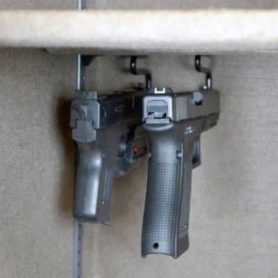 Image showing  Back-Under Handgun Hangers, 4 in. x 3-1/7 in. x 1/5 in., Black, 2 pk.