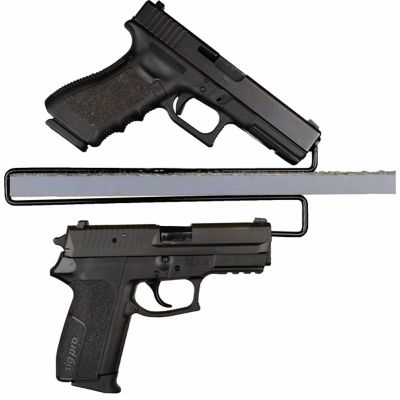 Image showing  Over-Under Handgun Hangers, 10-1/2 in. x 5 in. x 1/5 in., Black, 2-Pack